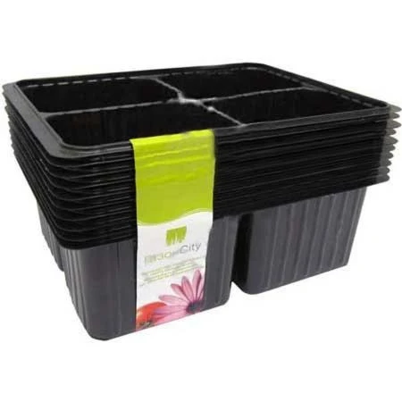Кассета для рассады (набор 10шт) пластик 4 ячейки черный 18*14*6см (50) Кассета для рассады (набор 10шт) пластик 4 ячейки черный 18*14*6см (50)