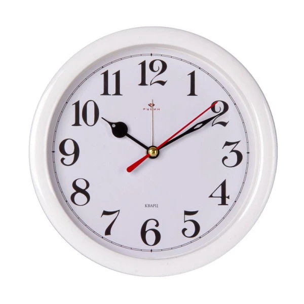 Будильник 15см кварц РУБИН Классика белый (20)