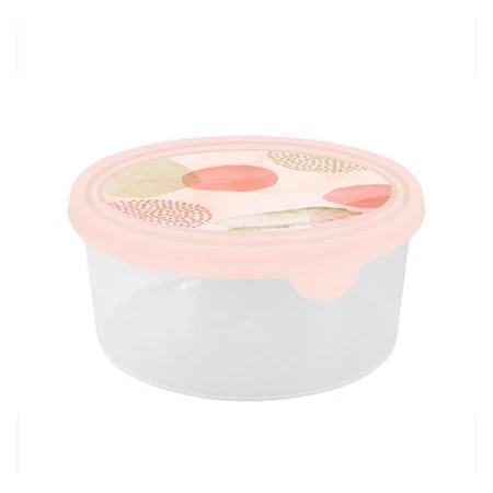 Контейнер пищевой 500мл пластик Plast Team Pastel круглый декор (28)