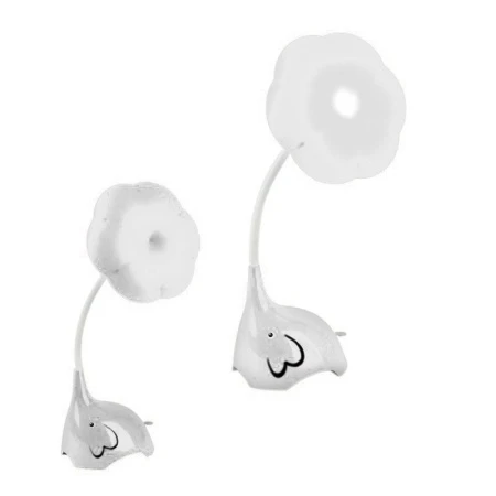 Лампа настольная пластик LED Слоники белая 35*12*10см 181DX (60)