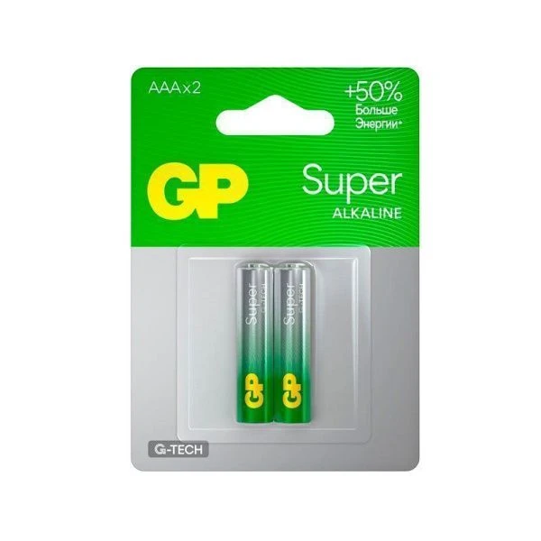 Батарейки набор 2шт. GP Super Alkaline LR03 24AA21-2CRSBC2 (20/160)