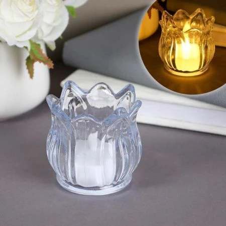 Свеча светодиодная 7см прозрачная VFR-115 (6/480)