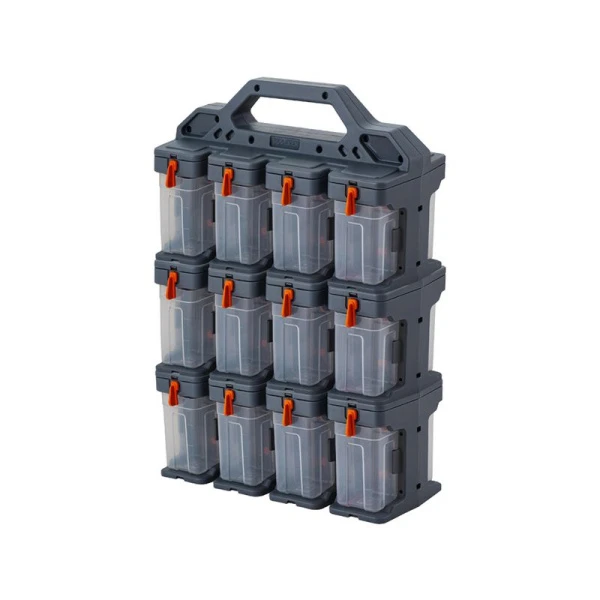 Набор лотков для метизов переносных 24шт 310*154*435мм пластик Blocker Expert серо-свинцовый/оранжевый (5)