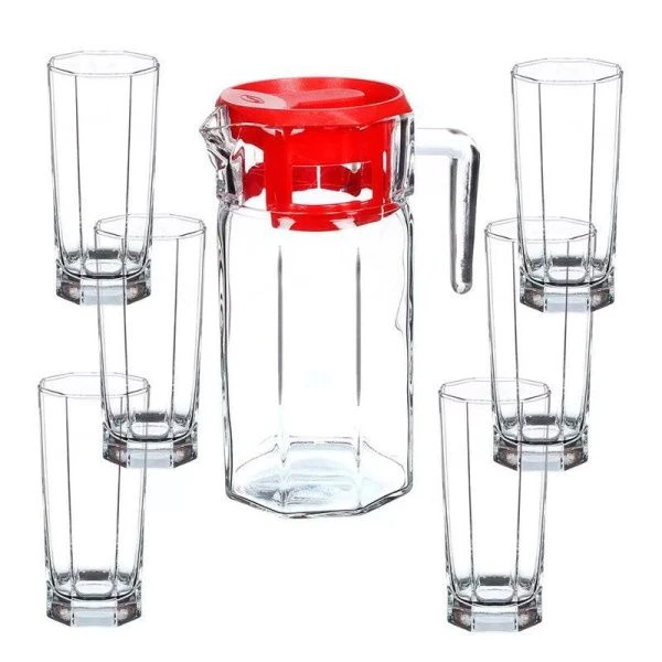 Набор питьевой 7пр стекло КОШЕМ (кувшин 1,25л, стаканы 6шт 260мл) (4)
