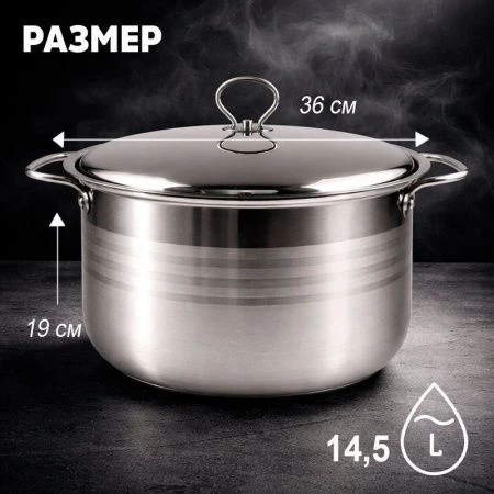 Набор кастрюль 6пр (8,5/10,5/11,5/13,5/14,5/16,5л) нерж.сталь с мет.крышками индукция JC-181