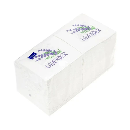Салфетки бумажные Art Bouquet 250шт. 2-х слойные 20*20 Лаванда (6) ВЫВОД