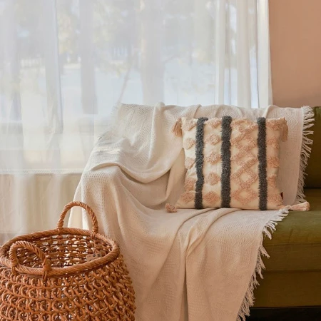 Наволочка декоративная 45*45 хлопок SL-Home белый, бежевый, серый