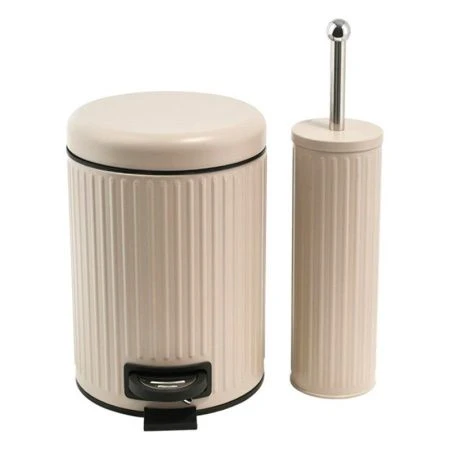 Набор для ванной комнаты 2пр (ведро с педалью 5л+ершик) металл/пластик беж ZYB092/JC-18256 (8)