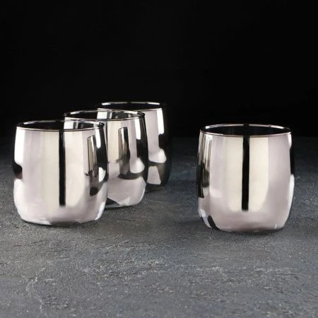 Стаканы набор 4шт 310мл стекло СИЯЮЩИЙ ГРАФИТ низкие (4)