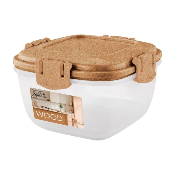 Контейнер пищевой 350мл пластик Sugar&Spice Wood квадратный герметичный (18)