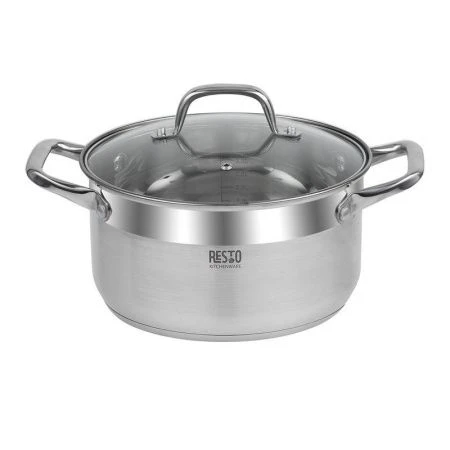 Кастрюля 4,6л h12см нерж.сталь LIBRA со стекл.крышкой 22см (6)