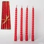 Набор свечей 4шт 20см парафин витые глянцевые красный MG-103 (144)