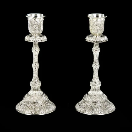 Подсвечник набор 2шт металл ВЕЛИКОЛЕПНЫЙ ВЕК серебро 19*8*8см Подсвечник набор 2шт металл ВЕЛИКОЛЕПНЫЙ ВЕК серебро 19*8*8см