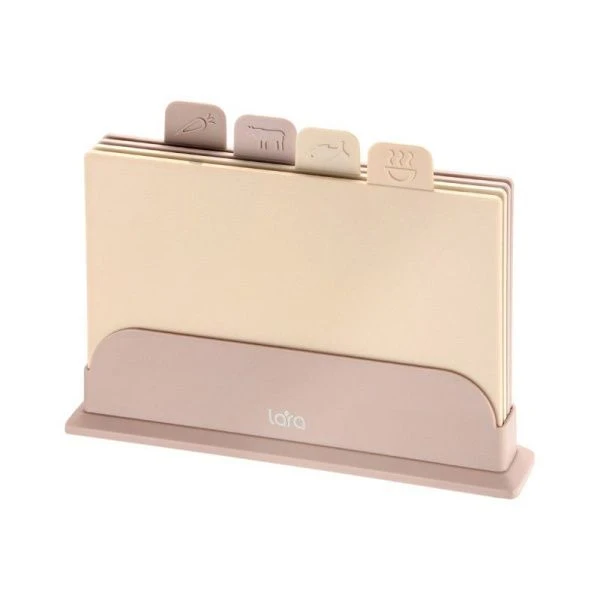 Набор досок разделочных 4пр 30*22,5см пластик на пласт.подставке LR05-202