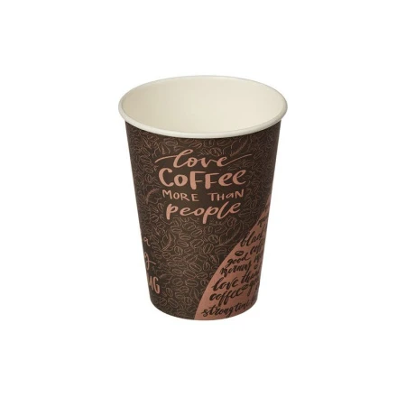 Стакан бумажный 300мл d90мм 1-слойный для горячего Coffee (1000)