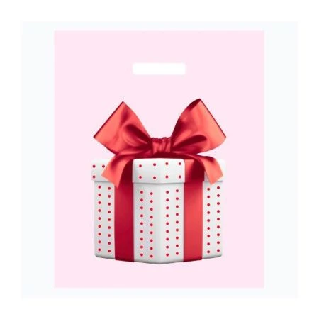 Пакет с вырубной ручкой 36*43+3см полиэтилен Красный бант (50/1000)