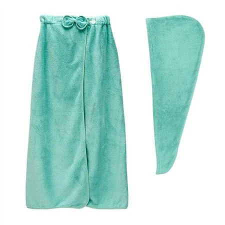 Набор для сауны женский микрофибра 2пр (килт 150*80см, чалма 65*25см) мятный м0906_34