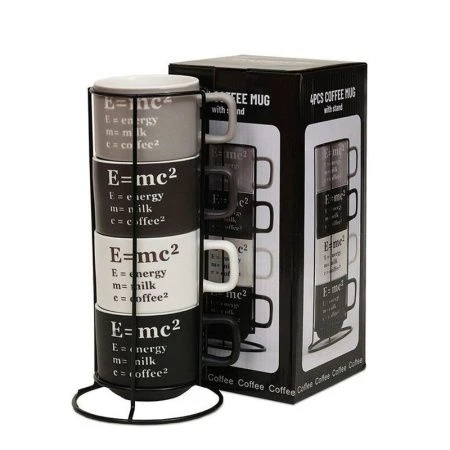 Кружки набор 4пр 250мл фарфор ФОРМУЛА ЭНЕРГИИ на мет.подставке  R649/BRS741 (8)