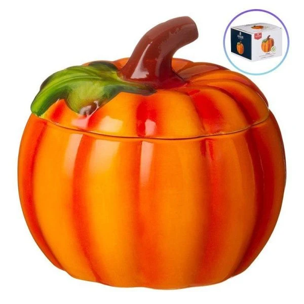 Блюдо для запекания 600мл 13*13*12см керамика ТЫКВА с крышкой (18)