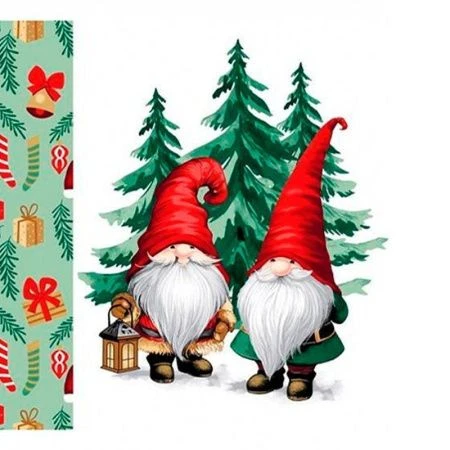 Полотенце кухонное вафельные 45*60см Новогодние гномики