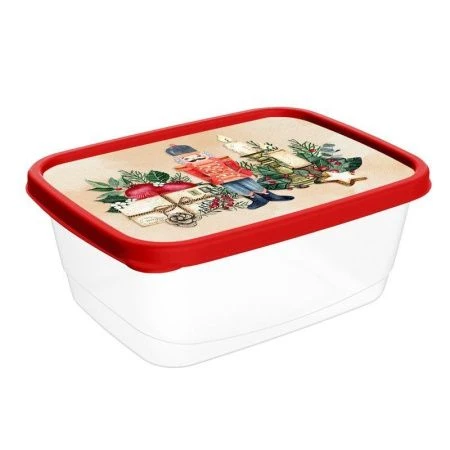 Контейнер для продуктов 500мл пластик ИГРУШКИ с декором красный прямоугольный (20) 223137406/03