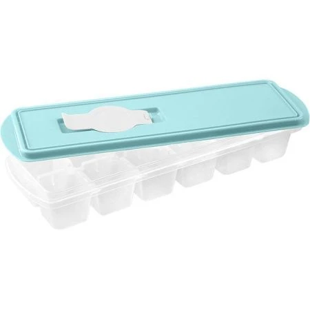 Форма для льда пластик КУБИКИ Аквамарин с крышкой и клапаном (20)