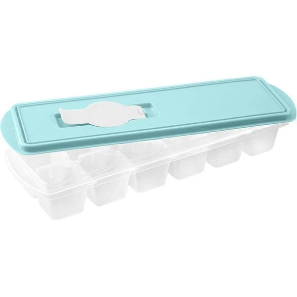 Форма для льда пластик КУБИКИ Аквамарин с крышкой и клапаном (20)