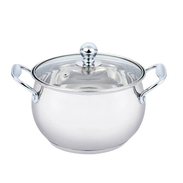 Кастрюля 5,5л нерж.сталь Apple стекл.крышка 24см WR-1291 Premium (6)