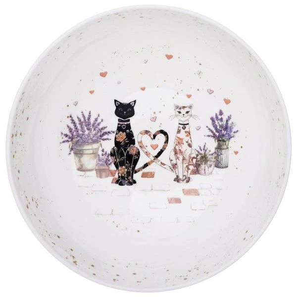 Салатник 850мл 17,5*6,5см фарфор ЛАВАНДОВЫЕ КОТЫ (24)