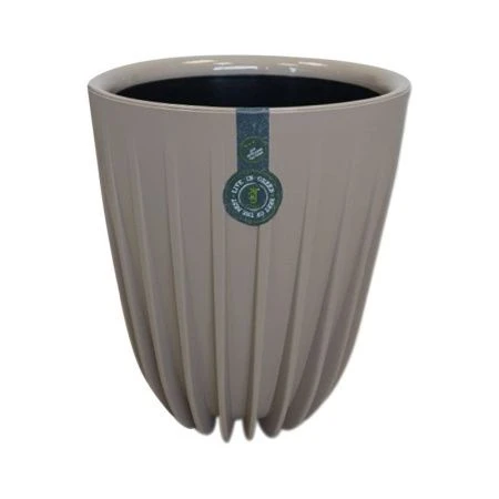 Горшок цветочный 10,2л 25*30см пластик СИГМА с вкладкой 8,4л фрапе (1)