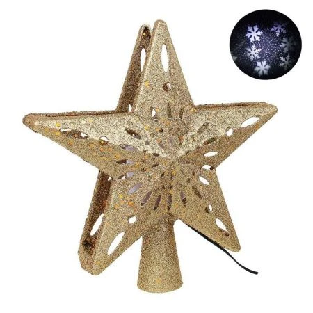 Проектор верхушка на елку 4LED белый 0°-180° 24,3х6,5х25,5см ПВХ черный 220В 50гц СНОУ БУМ