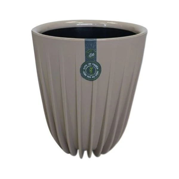 Горшок цветочный 10,2л 25*30см пластик СИГМА с вкладкой 8,4л фрапе (1)