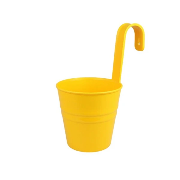 Кашпо настенное 13,5*9,6*25см пластик ВЕДРО желтое (10)