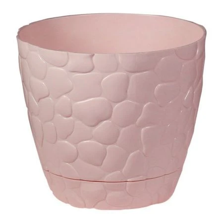 Кашпо 1,4л d150мм пластик КАМНИ чайная роза (24)