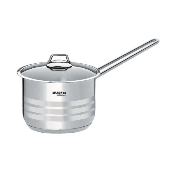 Ковш 900мл нерж.сталь КЛАССИКА со стекл.крышкой 12см (6)