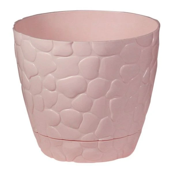 Кашпо 1,4л d150мм пластик КАМНИ чайная роза (24)