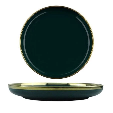 Тарелка мелкая 20см керамика GRAZIA темно-зеленый десертная