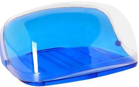 Хлебница 39*17,1*28,7см КРИСТАЛЛ большая синяя прозрачная (6)