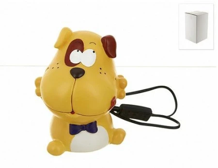 Лампа настольная детская Собачка 15*13,5*20см (цоколь-Е14-A , напр.250V, провод-L=141см) (полистоу