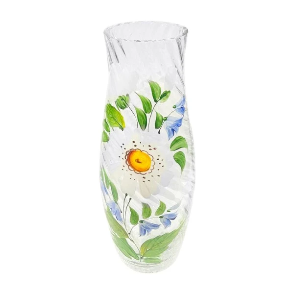 Ваза для цветов 26см стекло прозрачная (6)