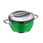 Кастрюля 2,8л нерж.сталь NADOBA стекл.крышка со сливом 20см зеленая (2) ВЫВОД