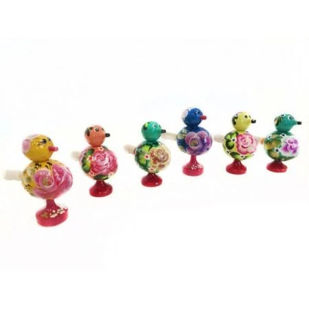 Свисток дерево Птичка с хохломской росписью (1)