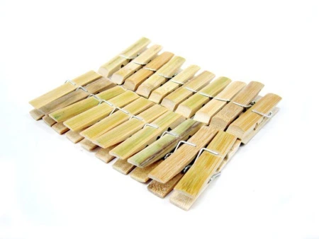 Прищепки бельевые деревянные 20шт. (бамбук) 7см JC-477 (250/150)