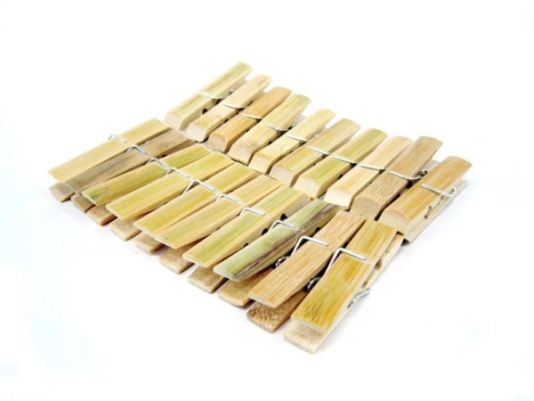 Прищепки бельевые деревянные 20шт. (бамбук) 7см JC-477 (250/150)