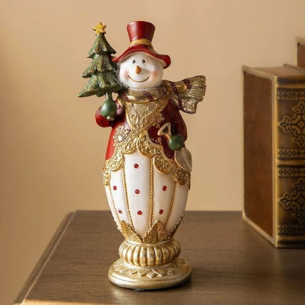 Фигурка новогодняя Снеговик 10,5*8*23см полистоун (18)