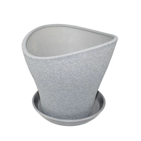 яяяГоршок цветочный керамика Волна 6,7л  шелк металлик яяяГоршок цветочный керамика Волна 6,7л  шелк металлик