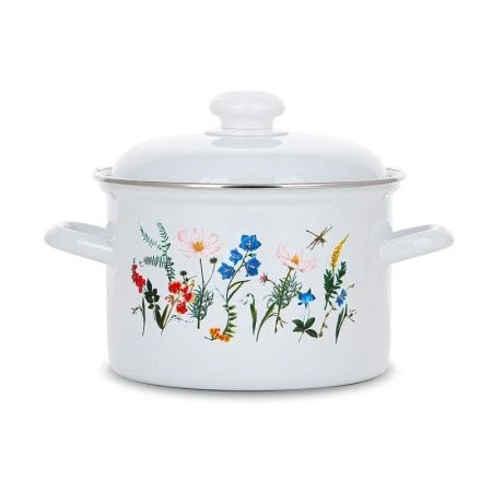 Кастрюля 2л эмаль ЛУГОВЫЕ ЦВЕТЫ цилиндрическая (4)