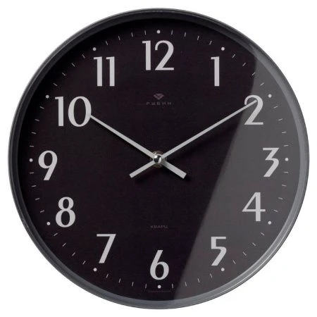 Часы настенные 25см пластик РУБИН Классика серый (10)