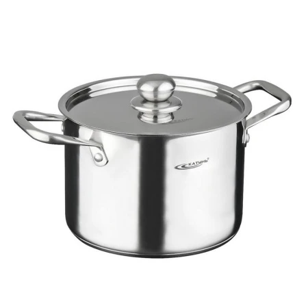 Кастрюля 12л h18см нерж.сталь ТИТАН крышка нерж.сталь d28см мет.клеп.ручки утолщ.дно KT-G-00212 (2)