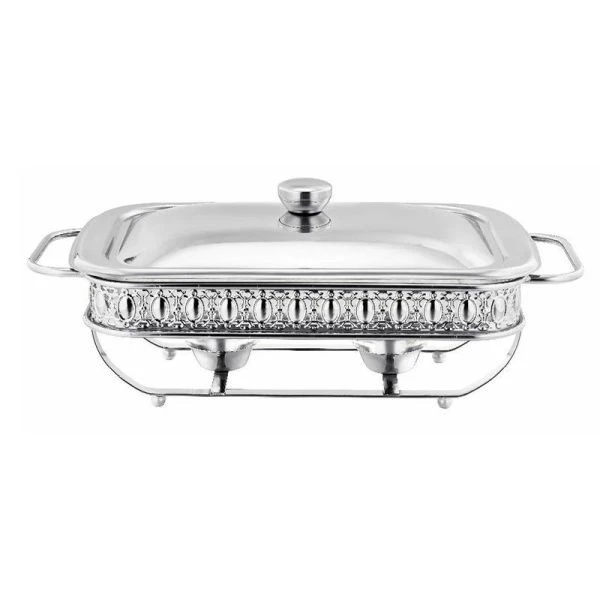 Мармит 1,8л стекло квадратный с мет.крышкой на мет.подставке 1 свеча Silver HT95211 (8)